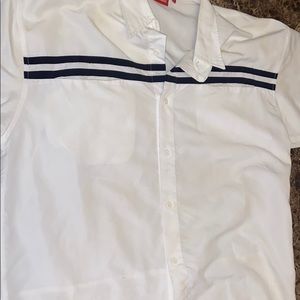 White with two back lines Men’s Causal Button Down